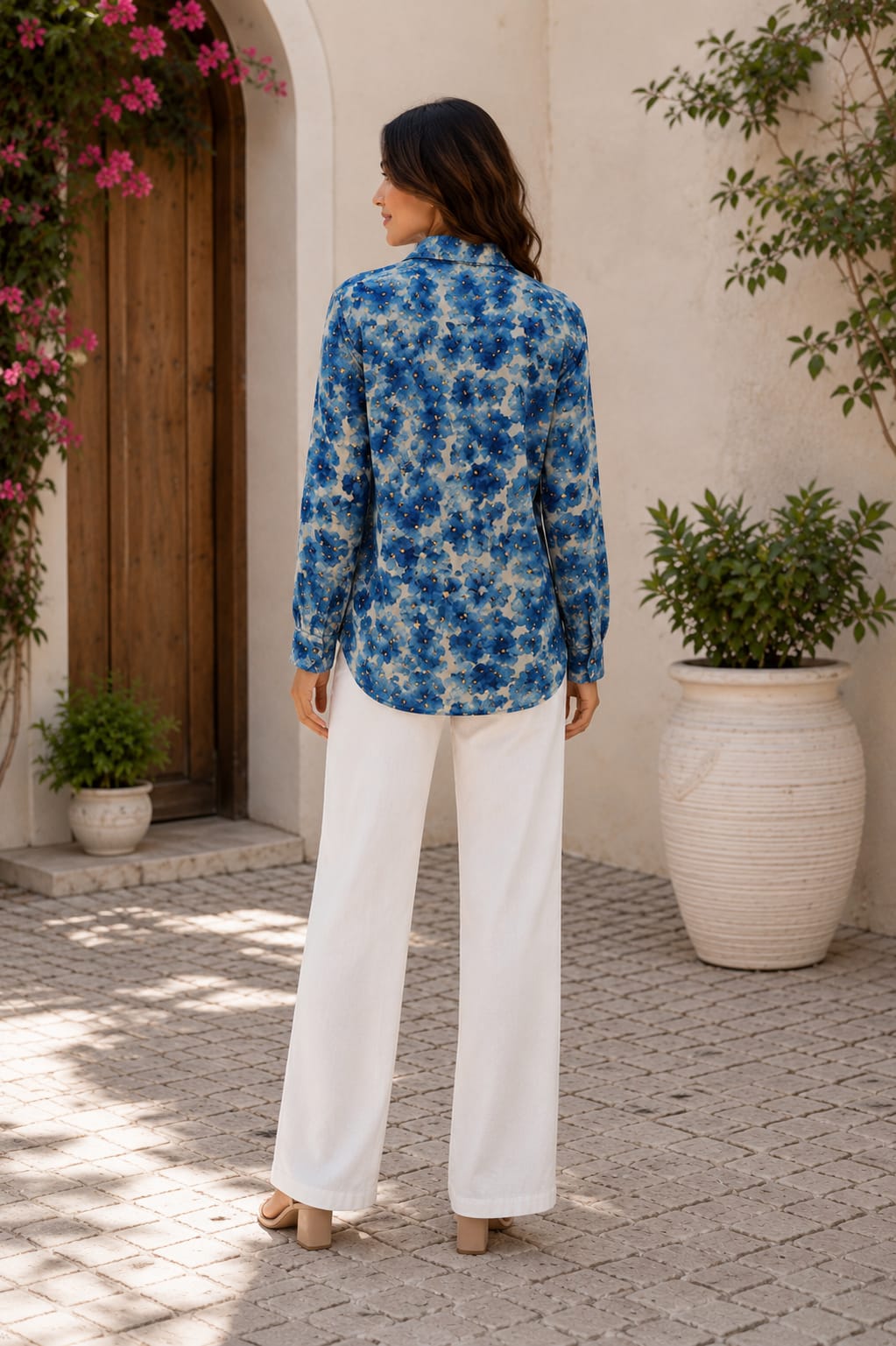 Indigo Bloom Printed Shirt