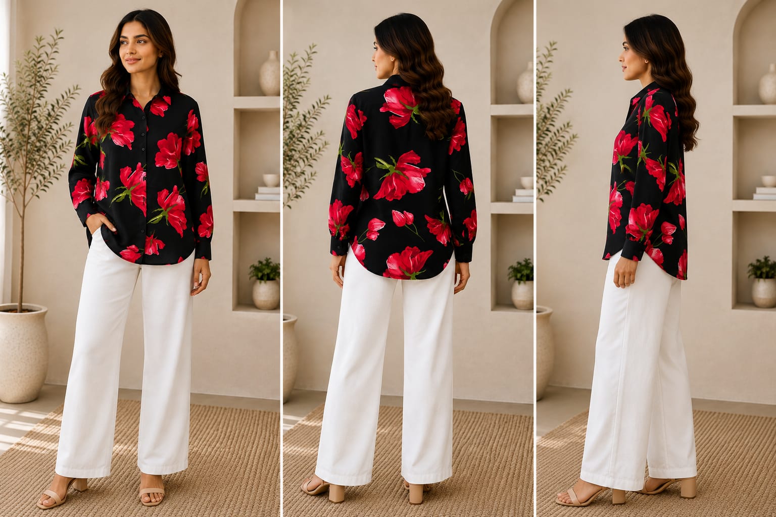 Midnight Rose Printed Shirt