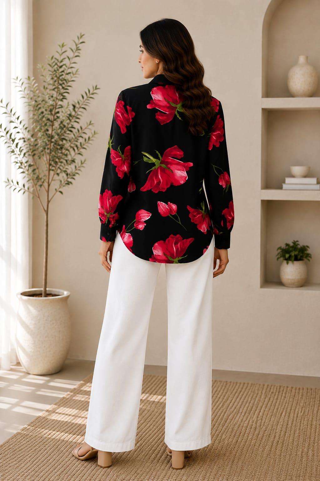 Midnight Rose Printed Shirt