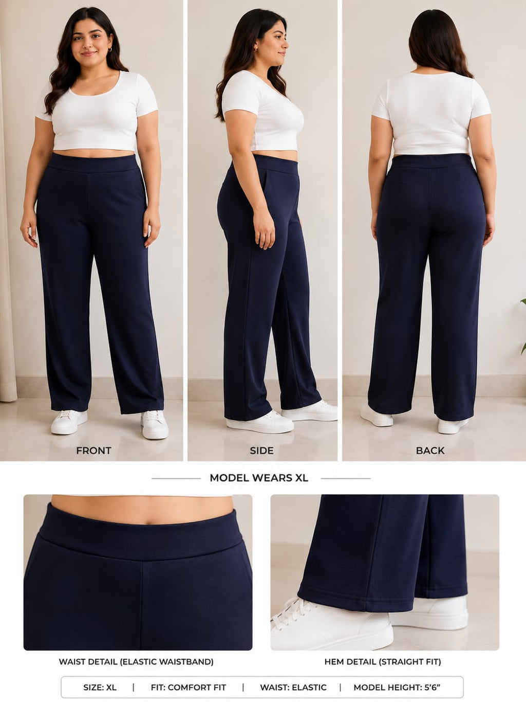 Midnight Flow High Waise Wide-Leg Pant