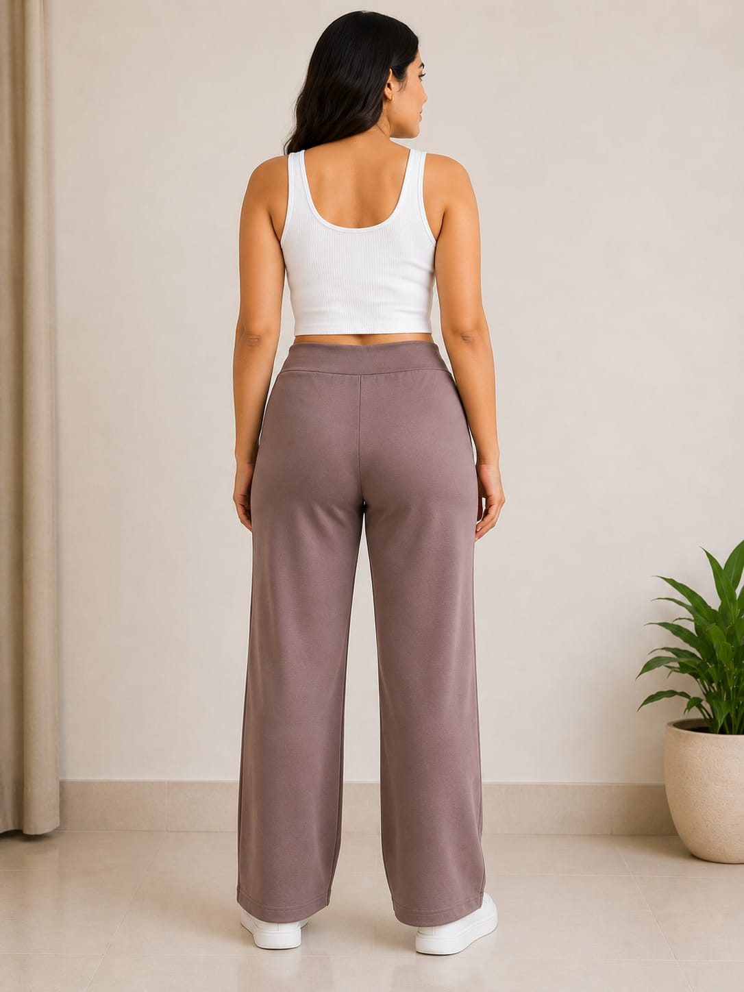 Women’s Taupe Wide-Leg Lounge Pant