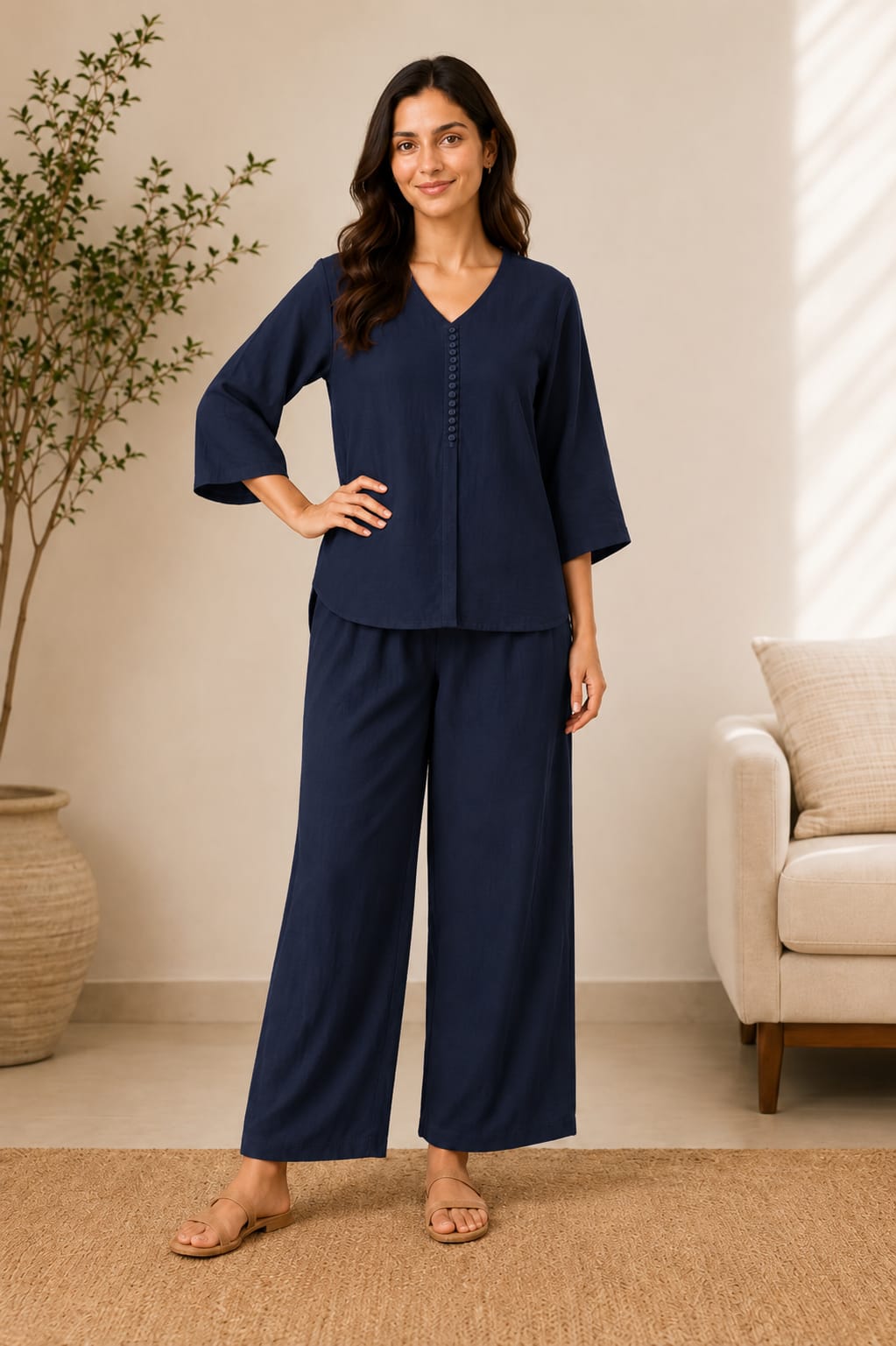 Navy Luxe Lounge Co-Ord Set