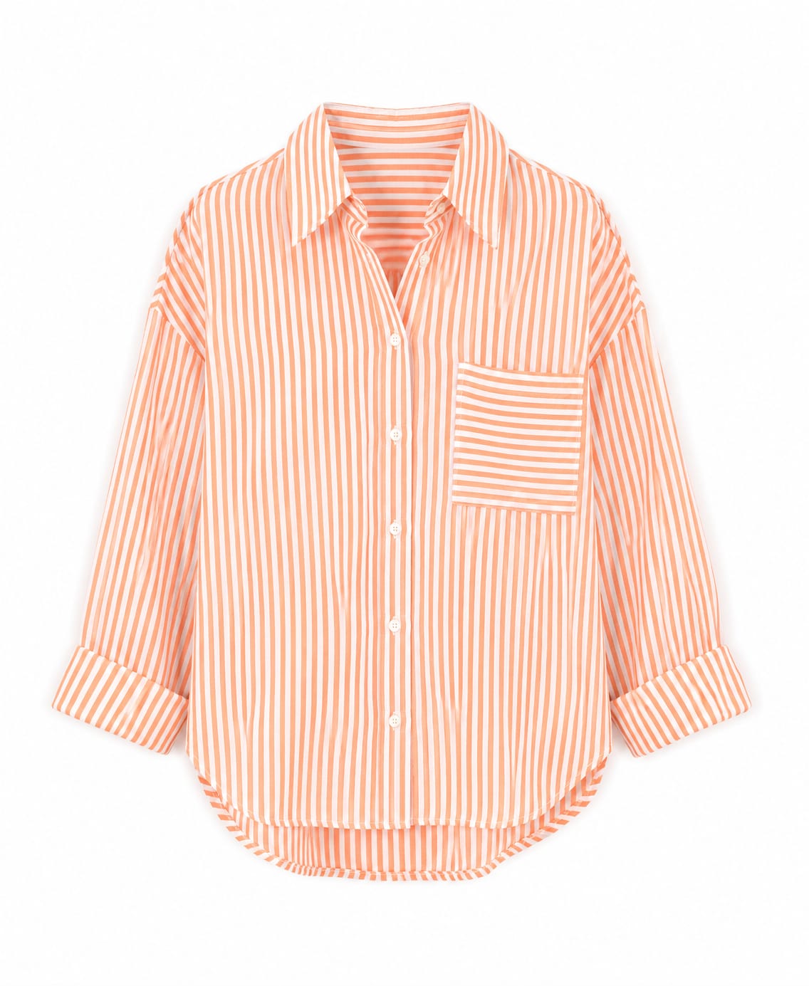 Peach Sorbet Striped Relaxed Fit Shirt
