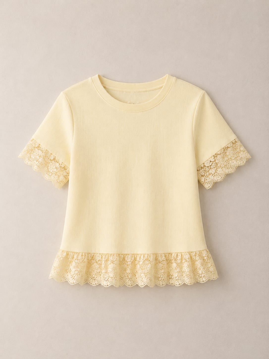 Buttercream Lace Bow Peplum Top