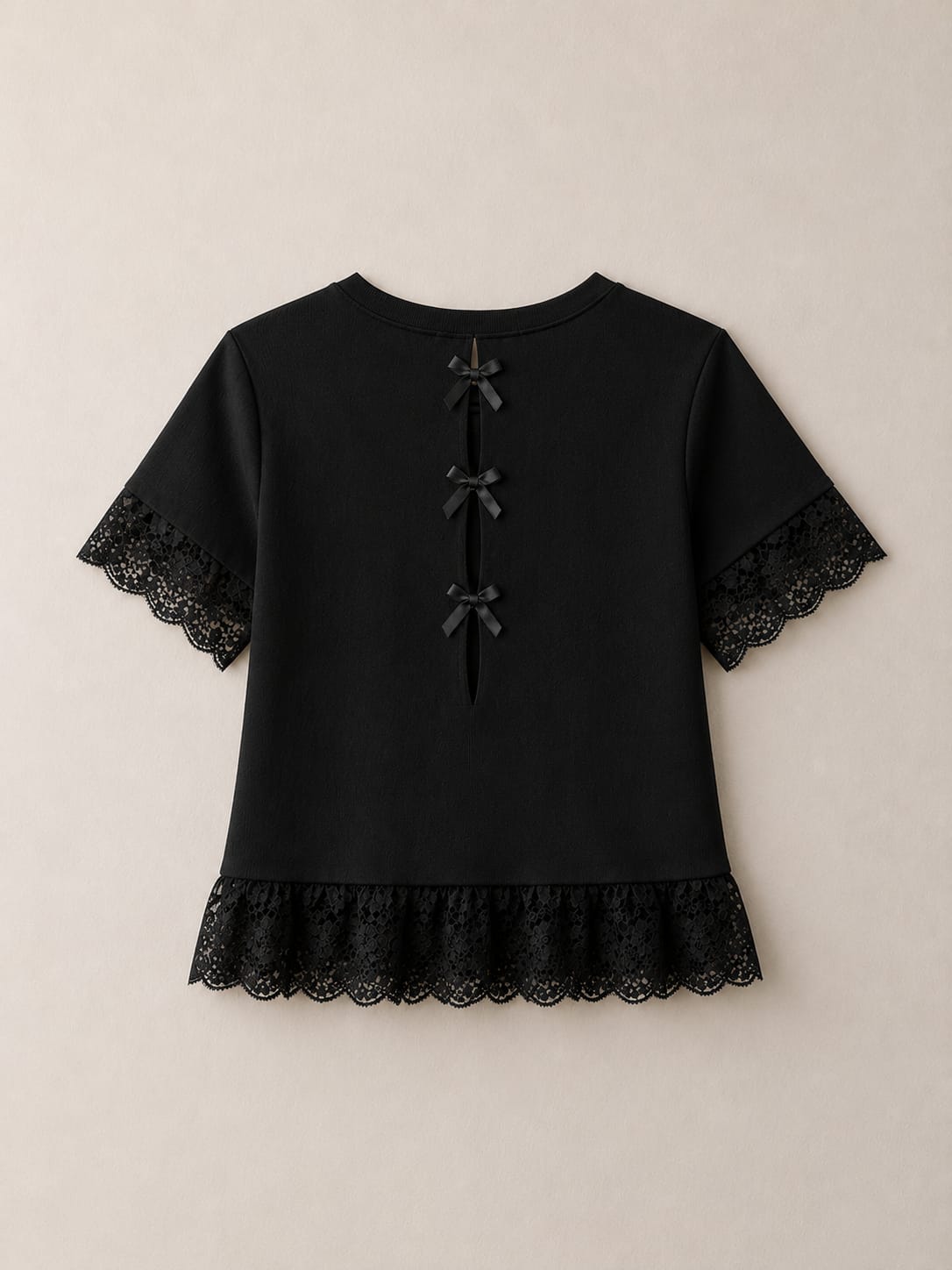 Midnight Lace Bow Back Top