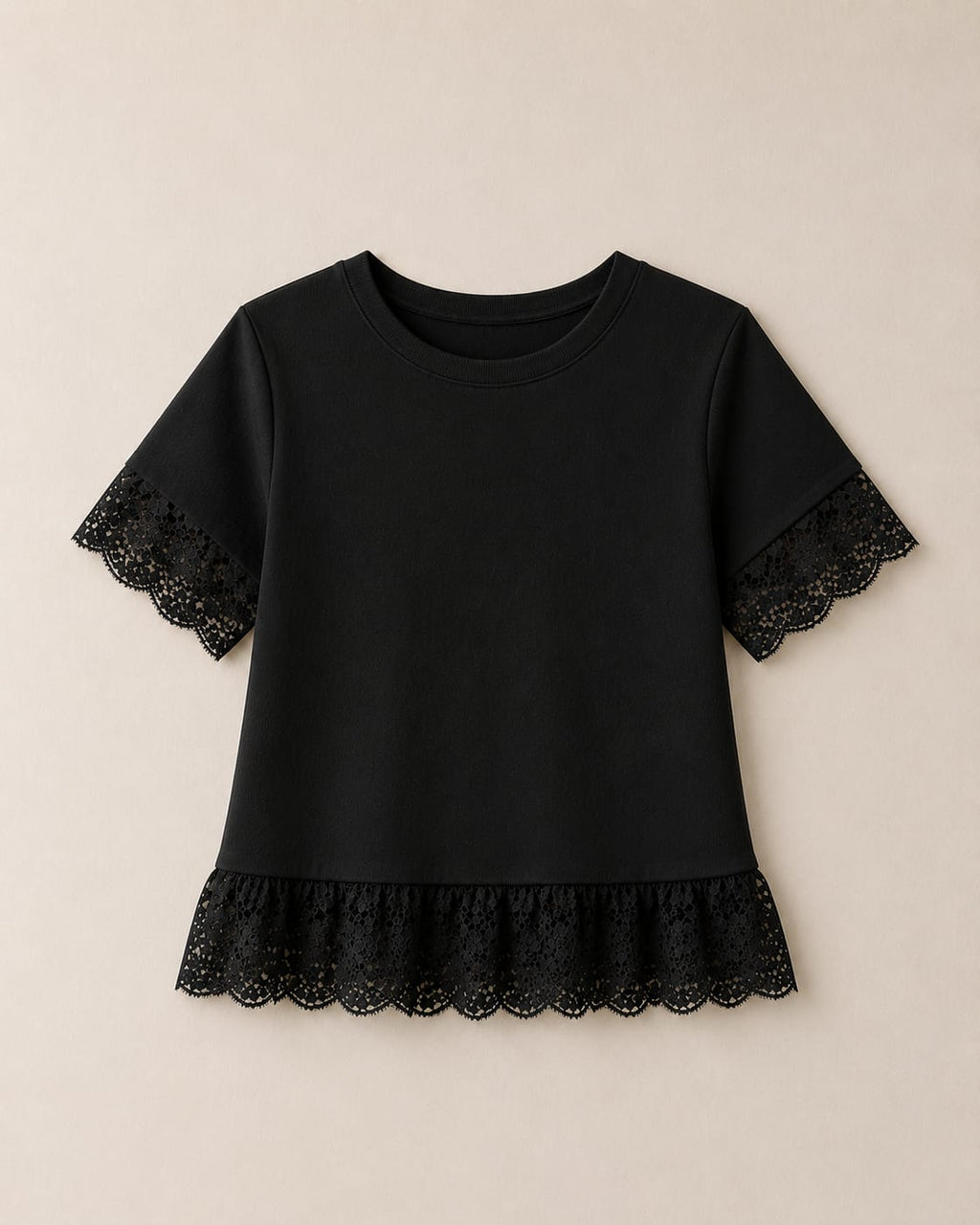 Midnight Lace Bow Back Top