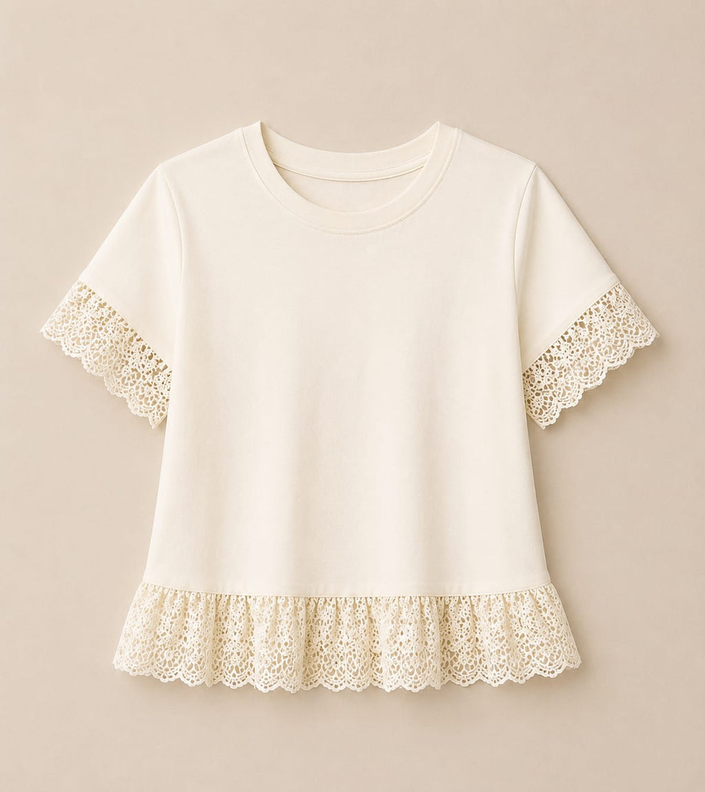 Ivory Lace Grace Peplum Top