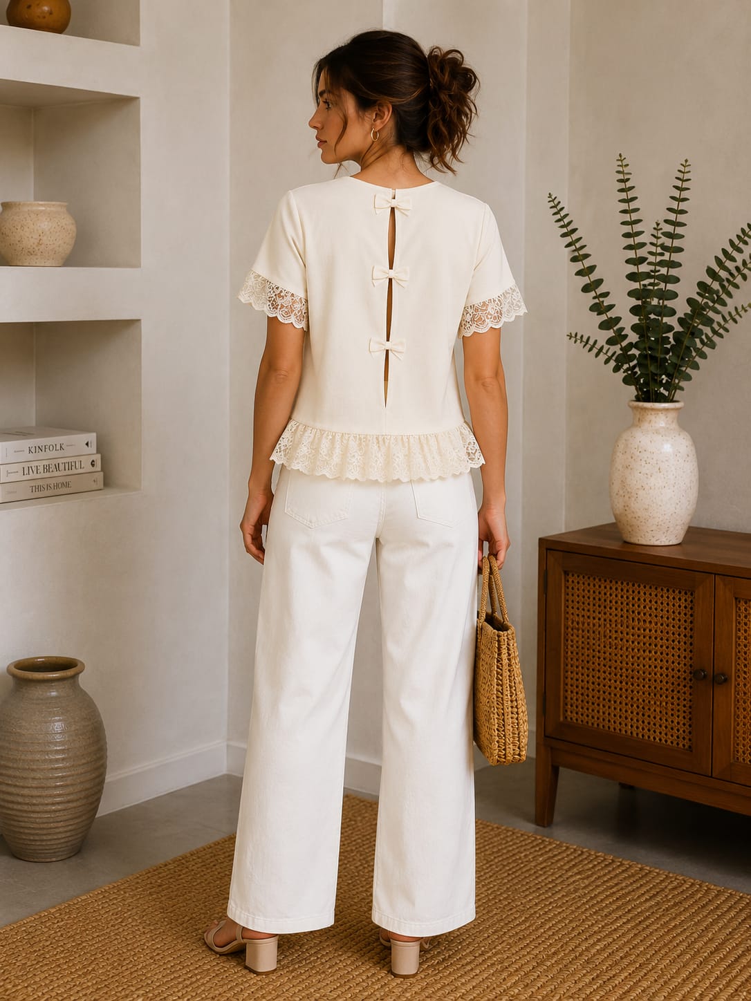 Ivory Lace Grace Peplum Top