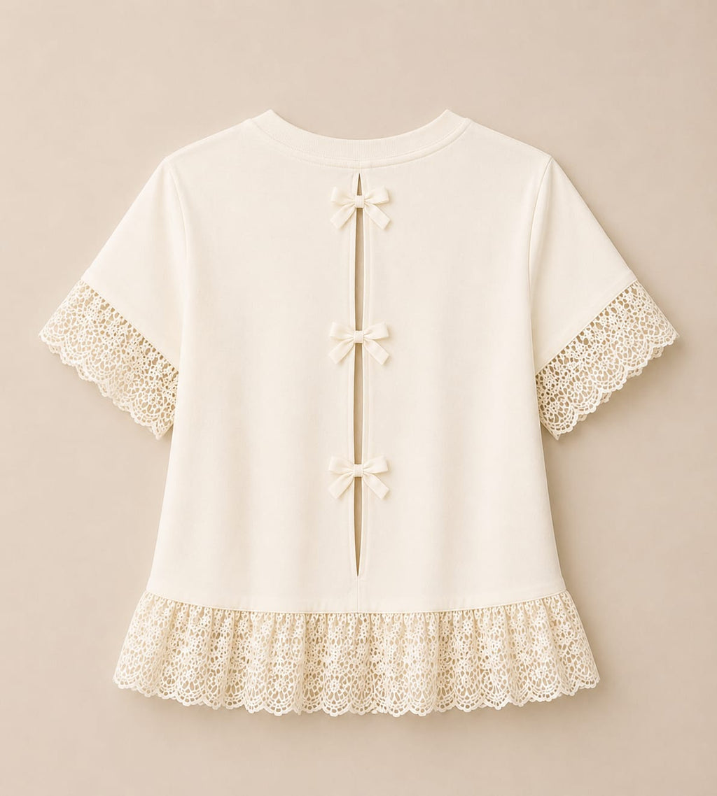 Ivory Lace Grace Peplum Top