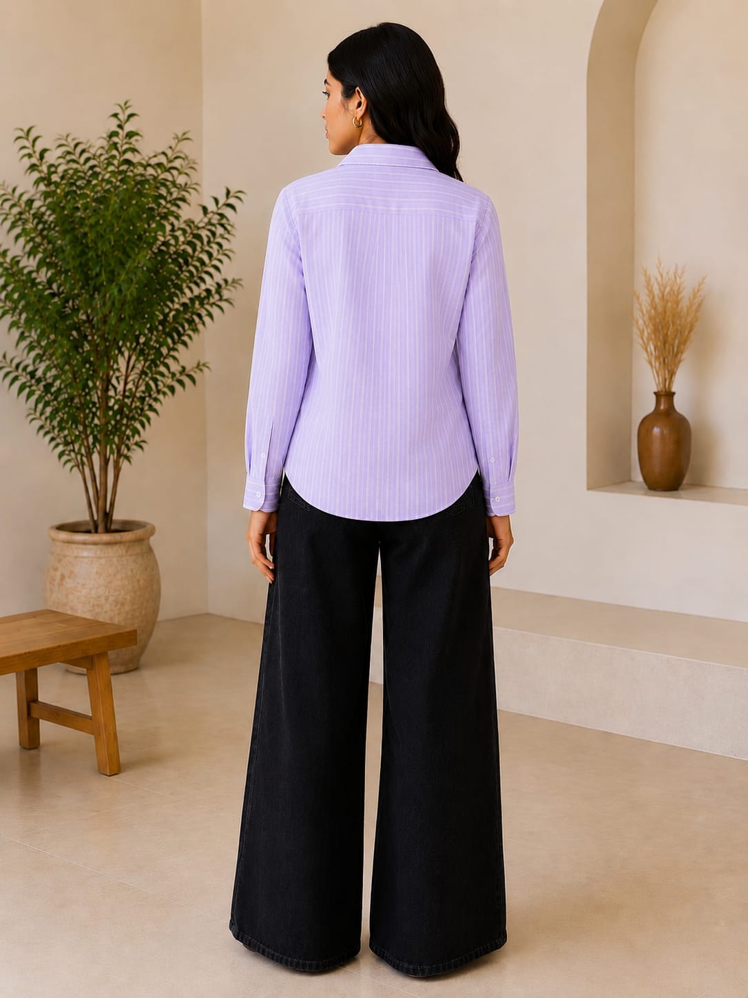 Lavender Pinstripe Classic Shirt