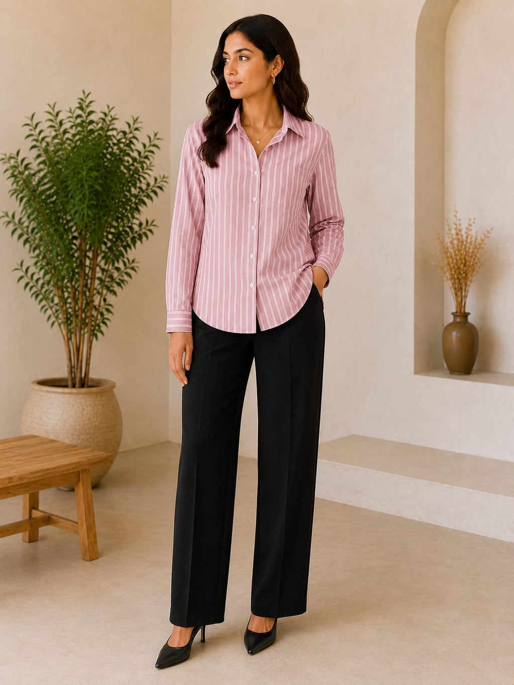 Blush Breeze Cotton Shirt