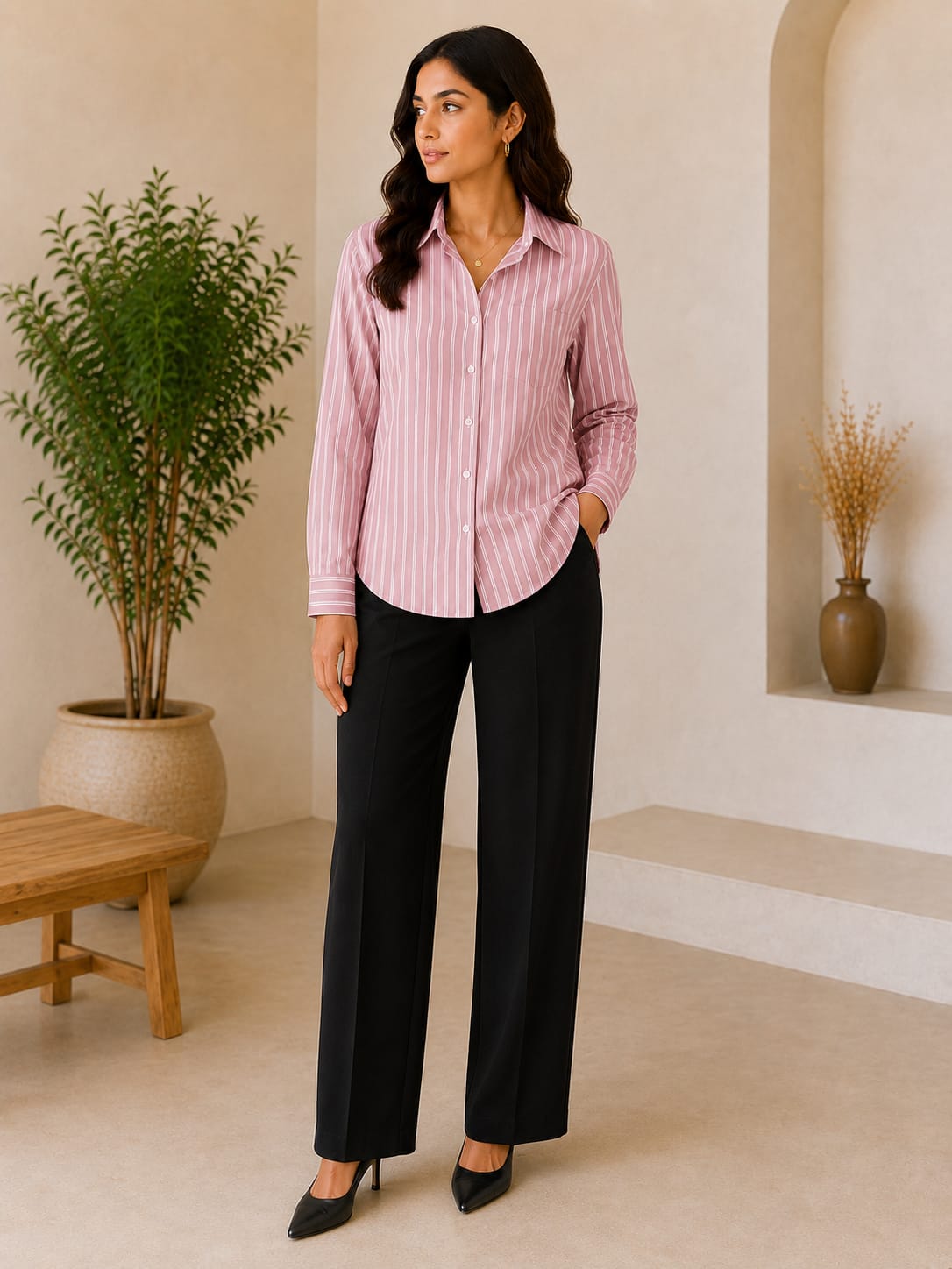 Blush Breeze Cotton Shirt