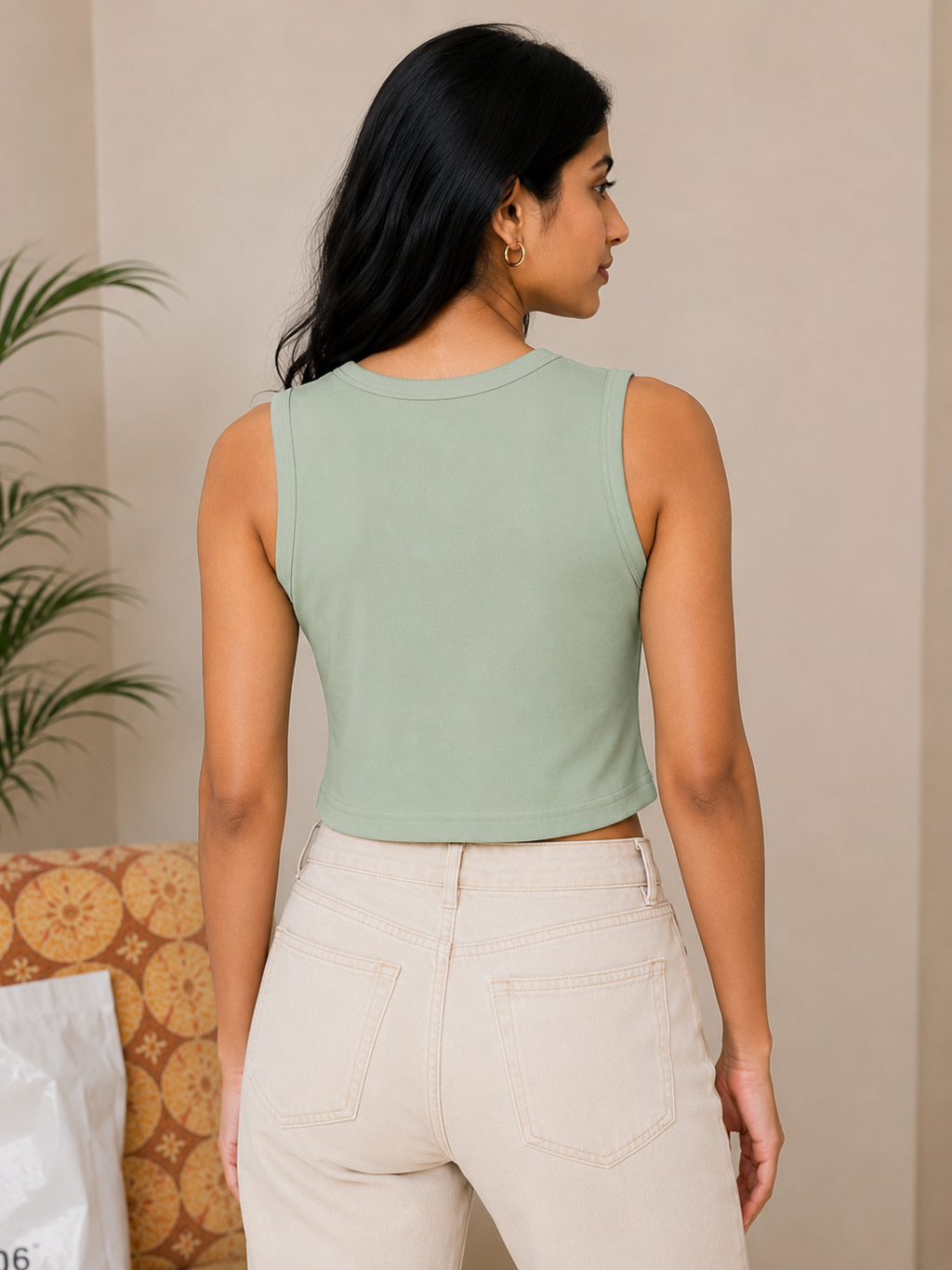 Sage Green Ribbed Tank Top