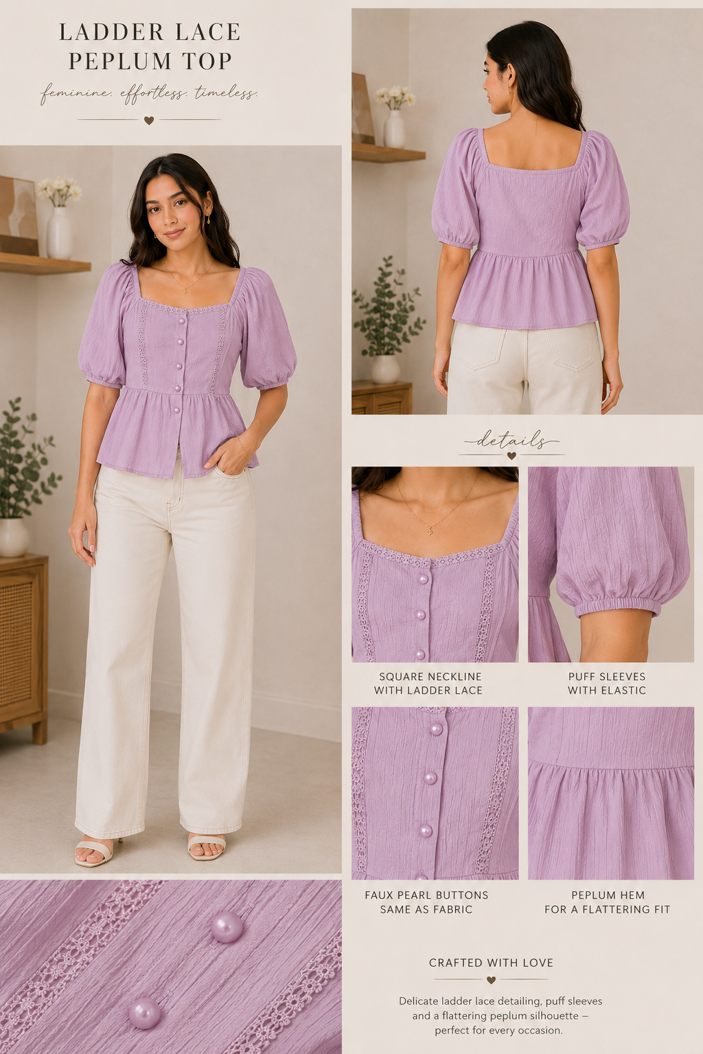 Lavender Muse Peplum Top