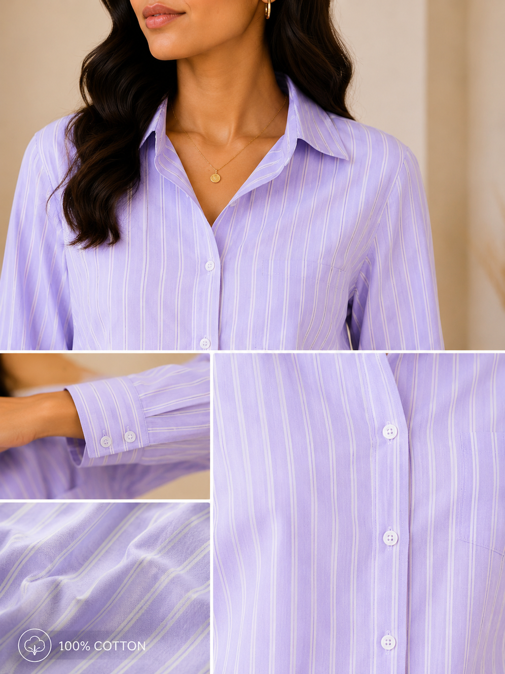 Lavender Pinstripe Classic Shirt