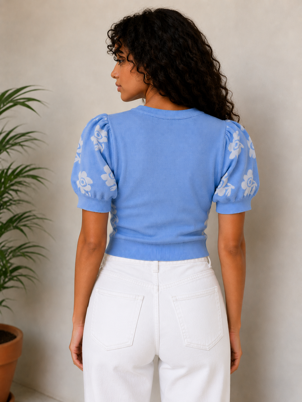 Sky Bloom Knit Top
