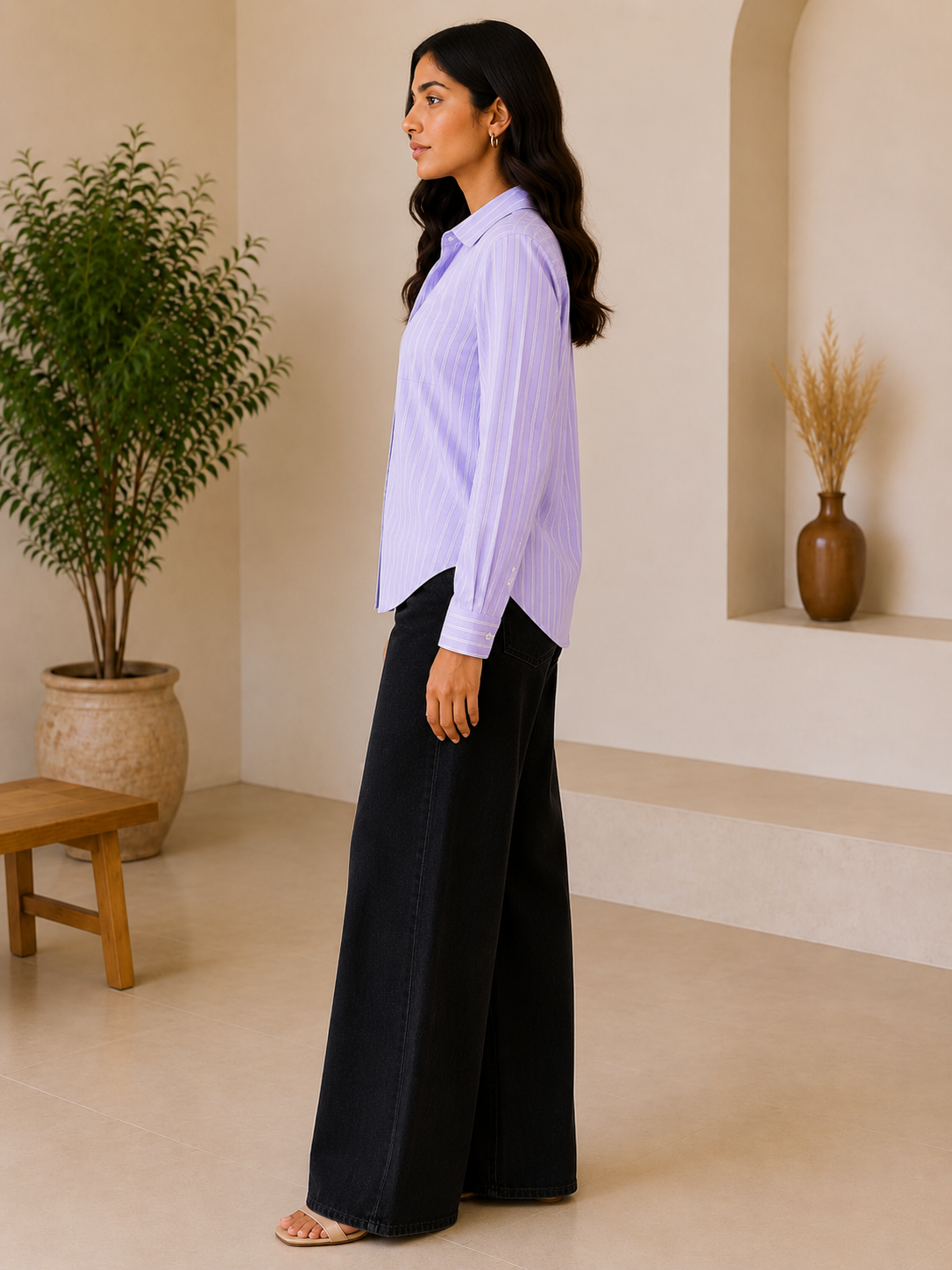 Lavender Pinstripe Classic Shirt