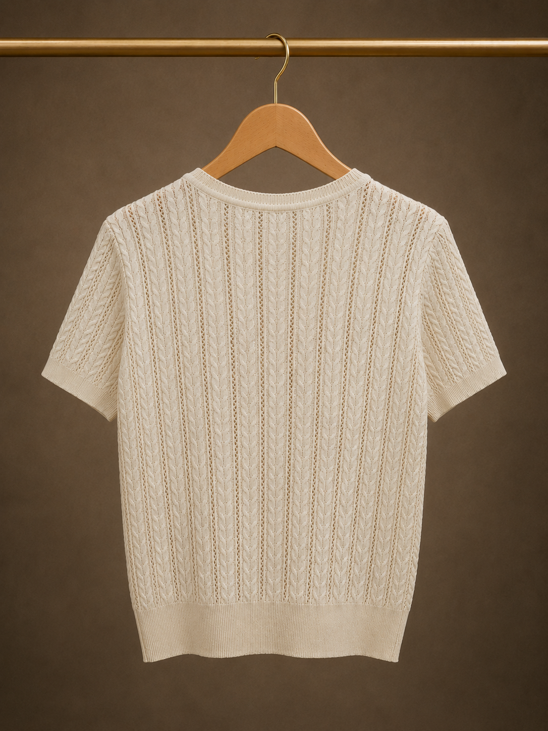 Ivory Knit Embroidered Bow Top