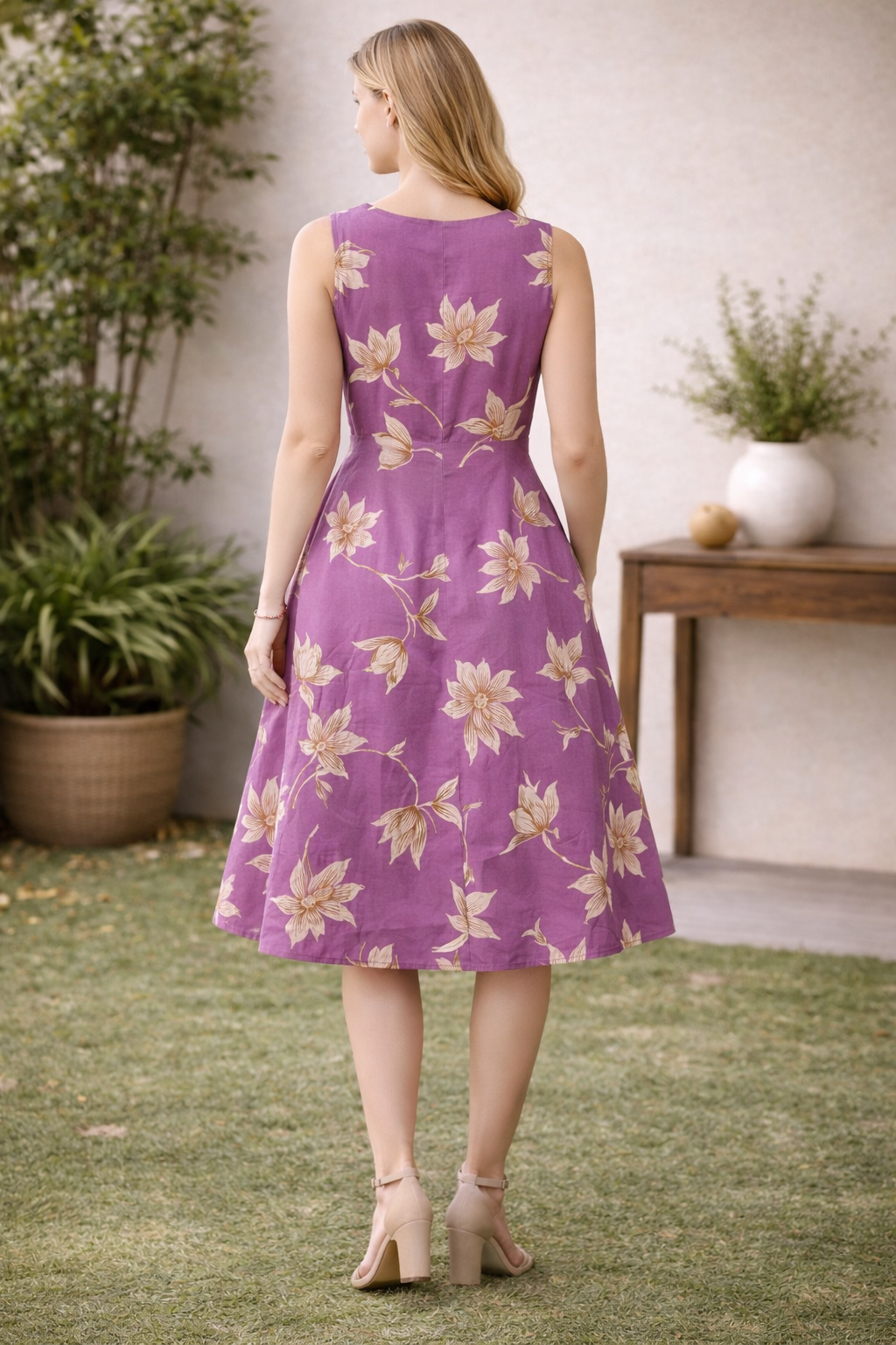 Lavender Lily Belted Midi Dress