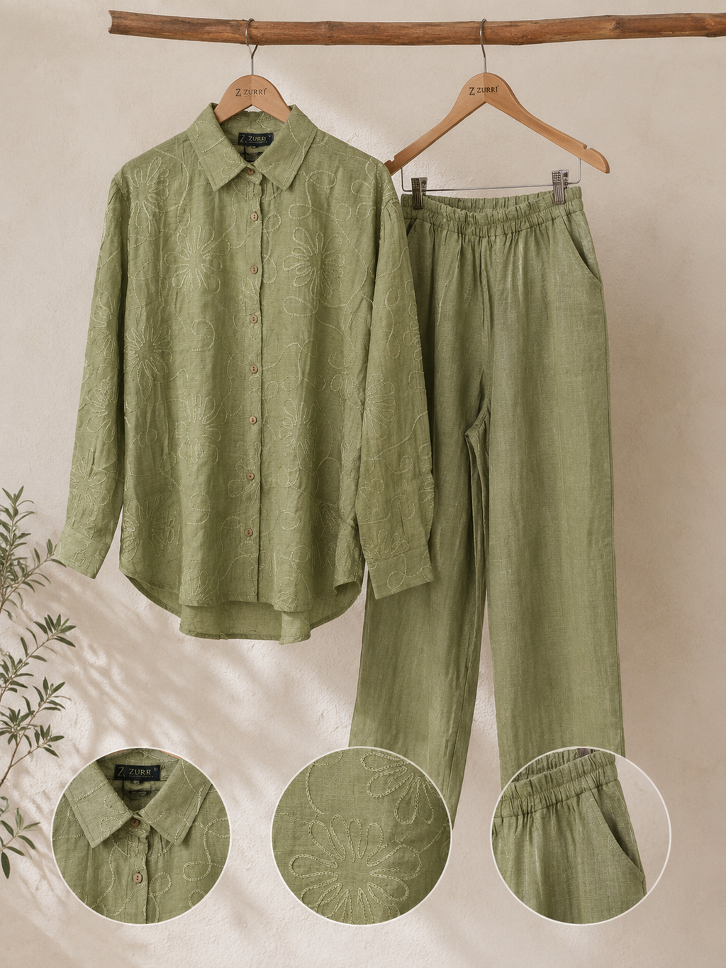Olive Bloom Co-Ord Set