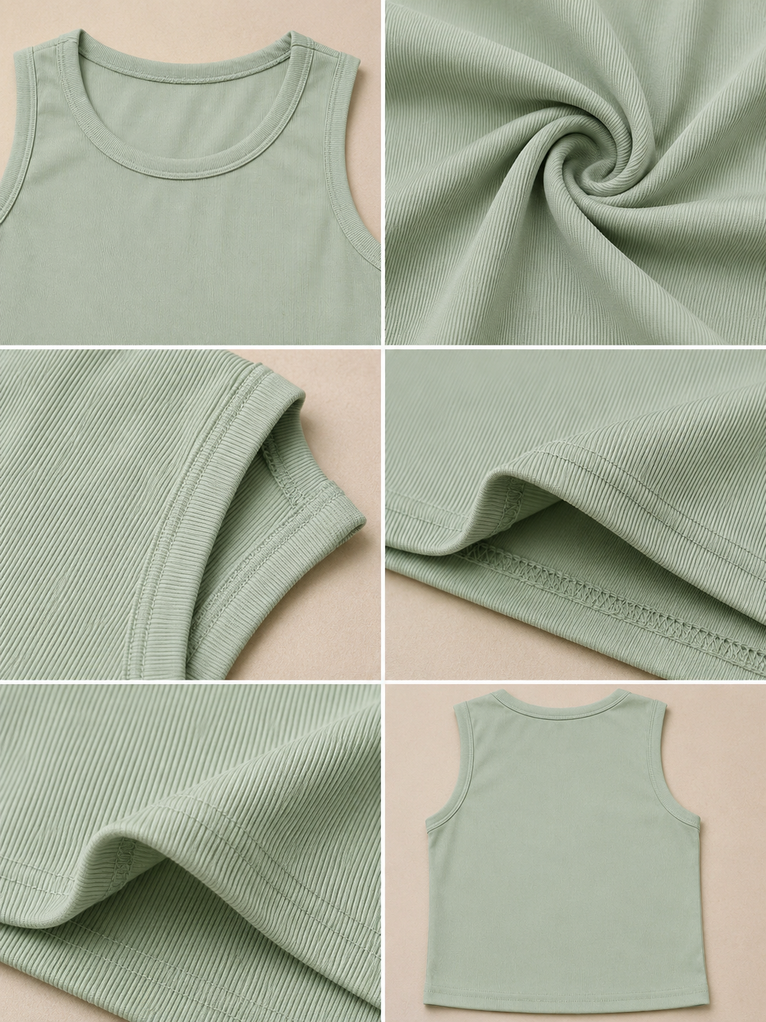 Sage Green Ribbed Tank Top