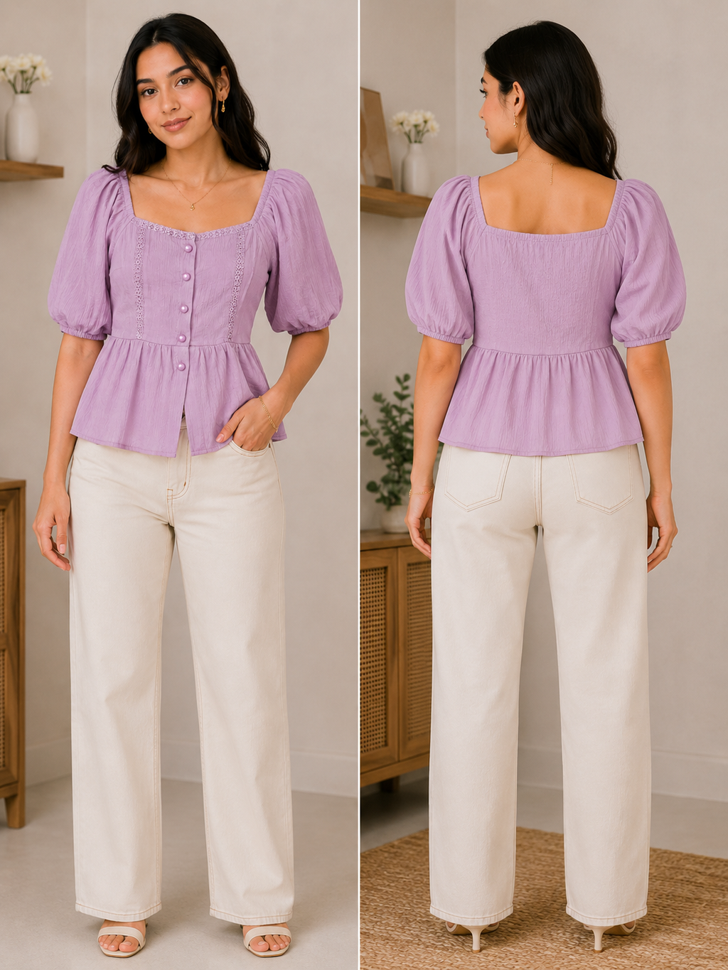 Lavender Muse Peplum Top