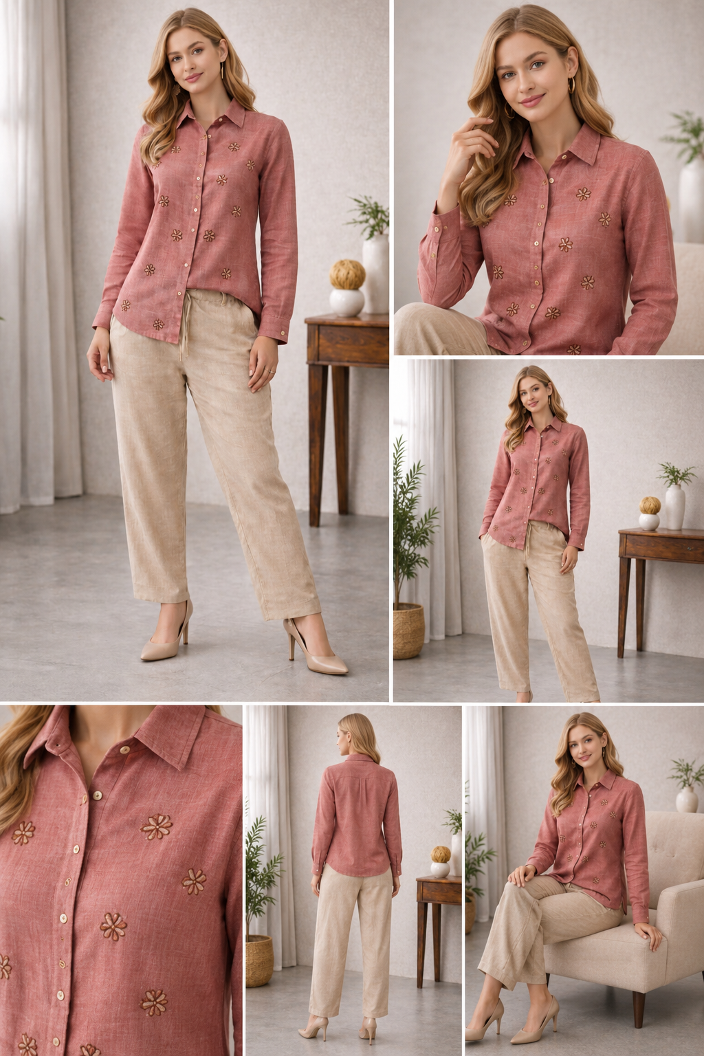 Blush Bloom Linen Co-Ord Set