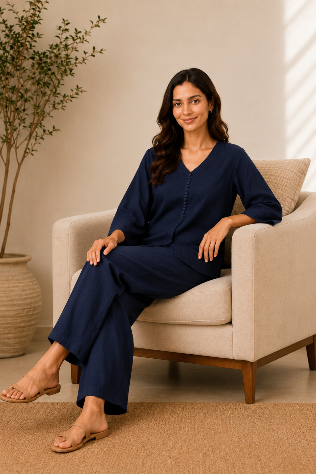 Navy Luxe Lounge Co-Ord Set