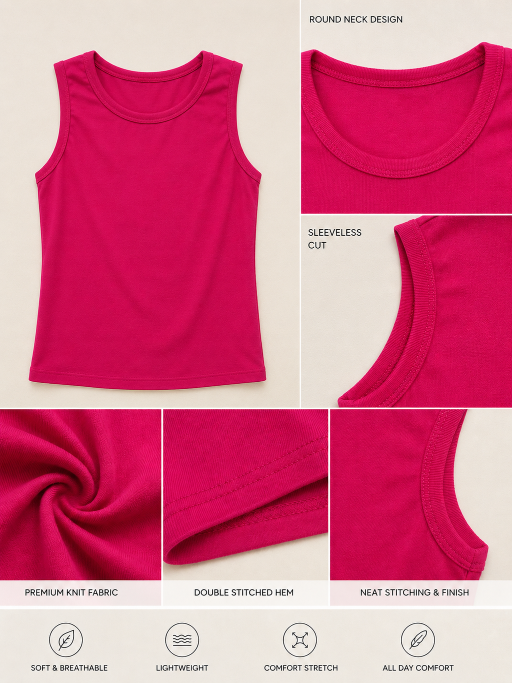 Classic Crew Neck Tank Top