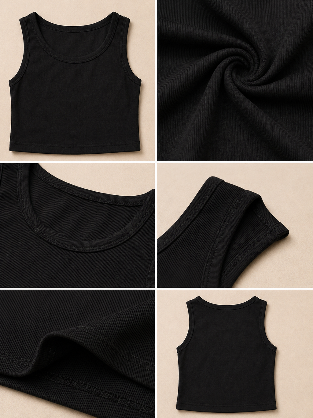 Noir Essential Crop Tank Top