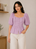 Lavender Muse Peplum Top