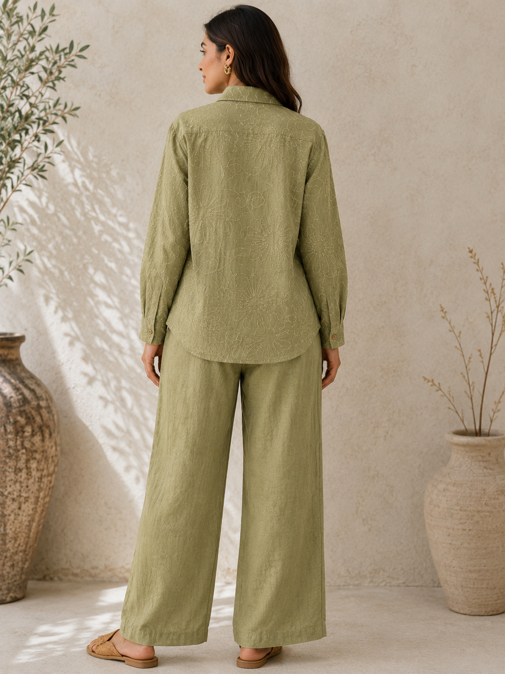 Olive Bloom Co-Ord Set
