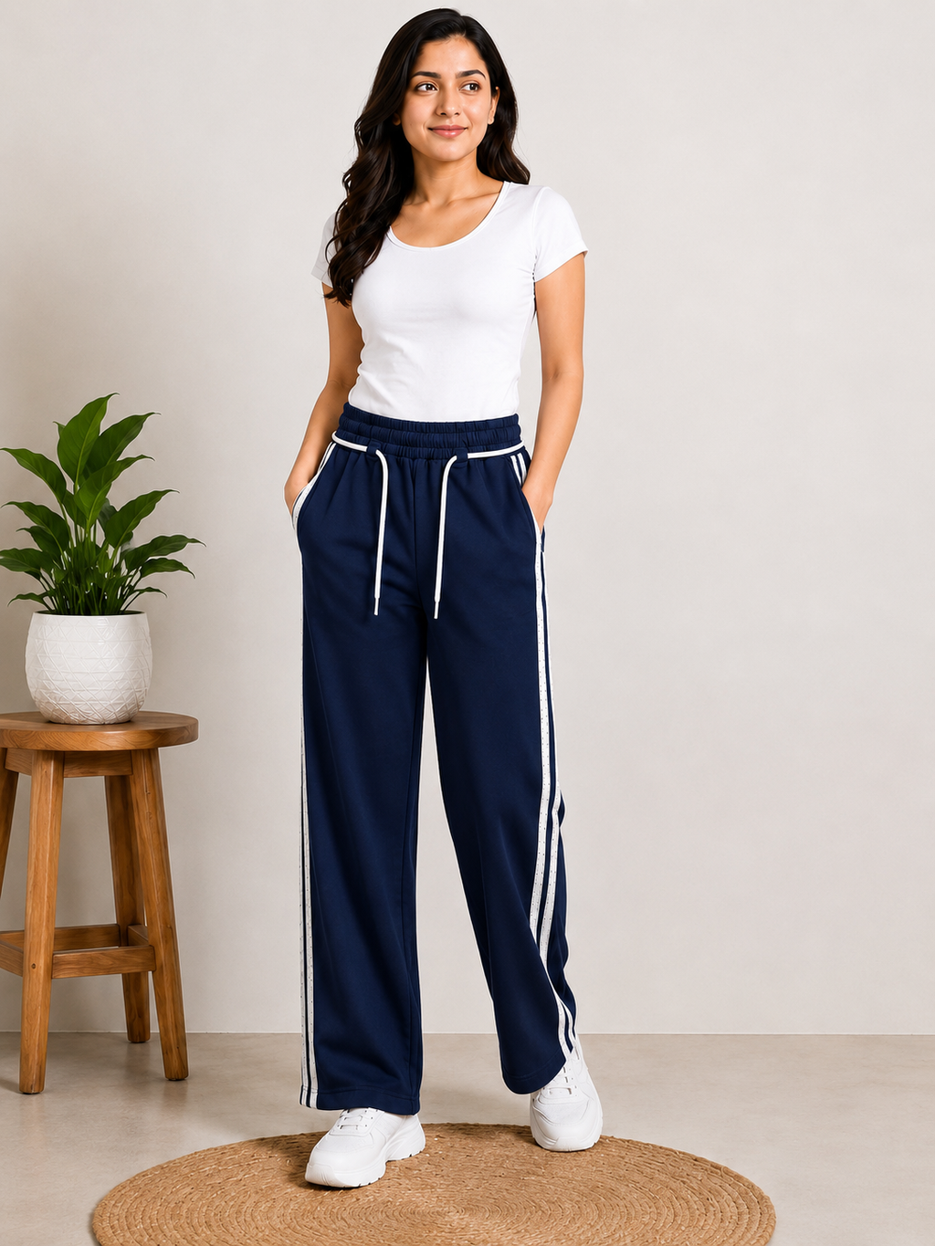 Midnight Navy Stripe Lounge Pants