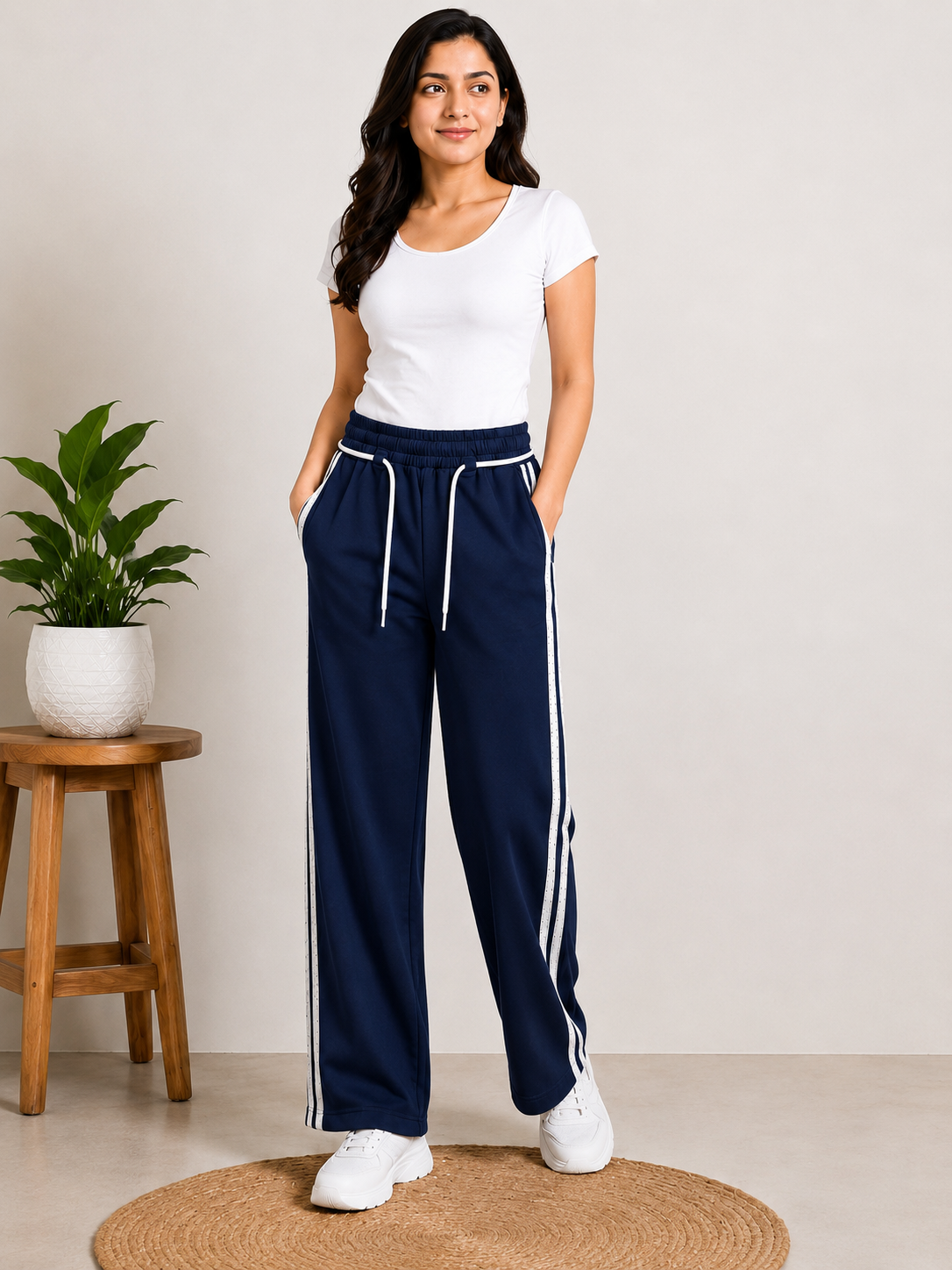 Midnight Navy Stripe Lounge Pants