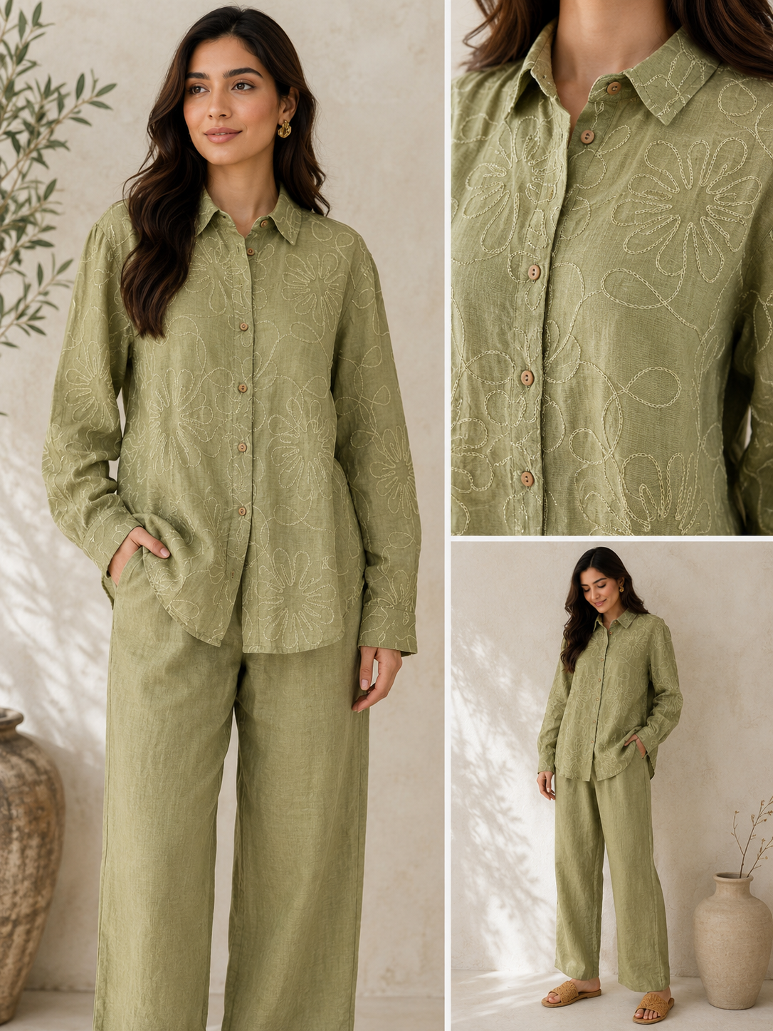 Olive Bloom Co-Ord Set