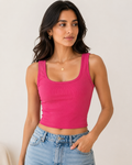 Hot Pink Scoop Tank Top